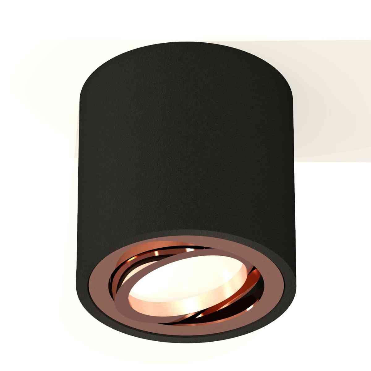 фото комплект накладного светильника ambrella light techno spot xs7532005 sbk/ppg черный песок/золото розовое полированное (c7532, n7005) | 220svet.ru