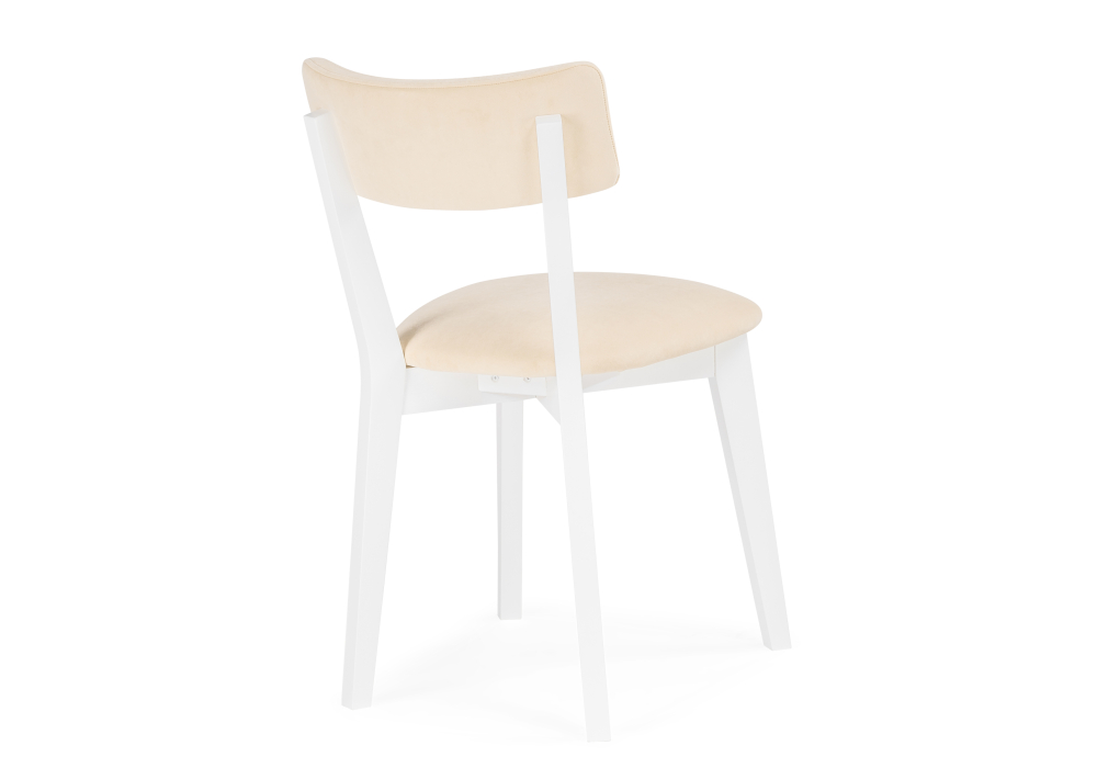 фото стул деревянный woodville гилмар бежевый велюр / белый 515981 | 220svet.ru