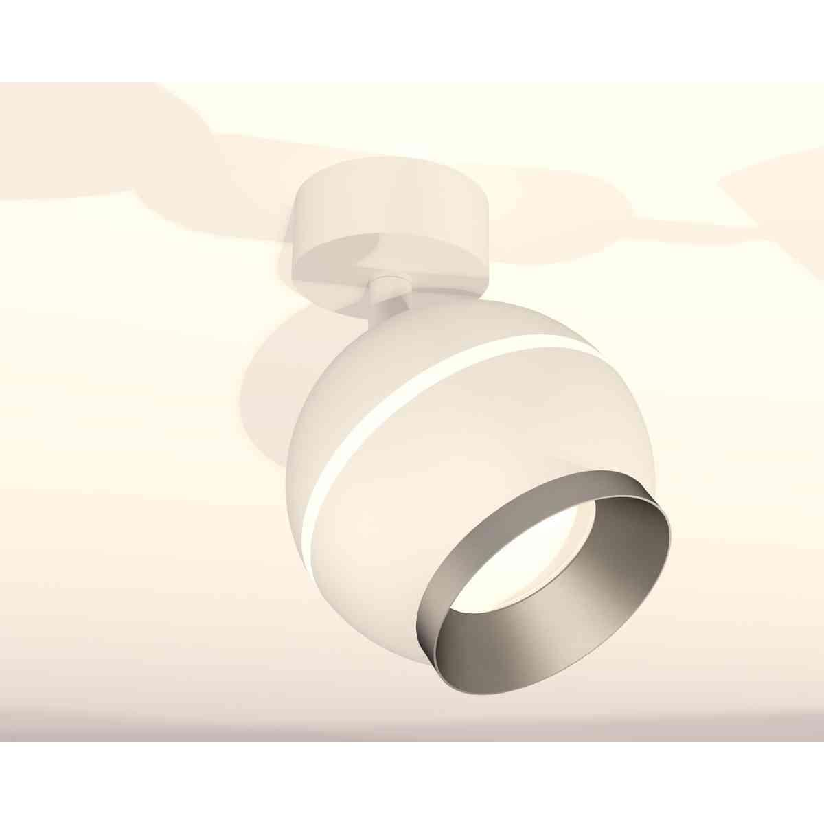 фото комплект накладного светильника ambrella light techno spot xm1101003 swh/mch белый песок/хром матовый (a2202, c1101, n7033) | 220svet.ru