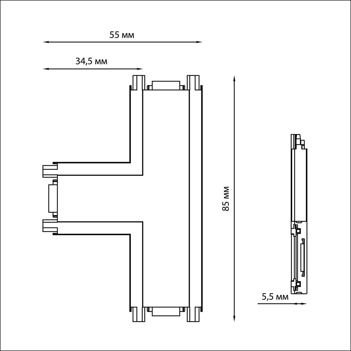 фото соединитель t-образный с токопроводом novotech shino smal 135210 | 220svet.ru