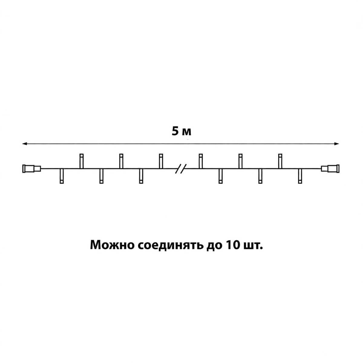 фото светодиодная гирлянда uniel без вилки белый uld-f90pro s5m-050/twk wh ul-00013247 | 220svet.ru
