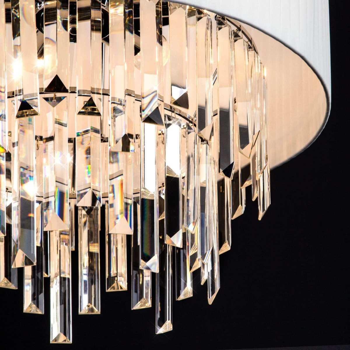 фото подвесная люстра eurosvet 10122/6 хром/прозрачный хрусталь strotskis smart | 220svet.ru