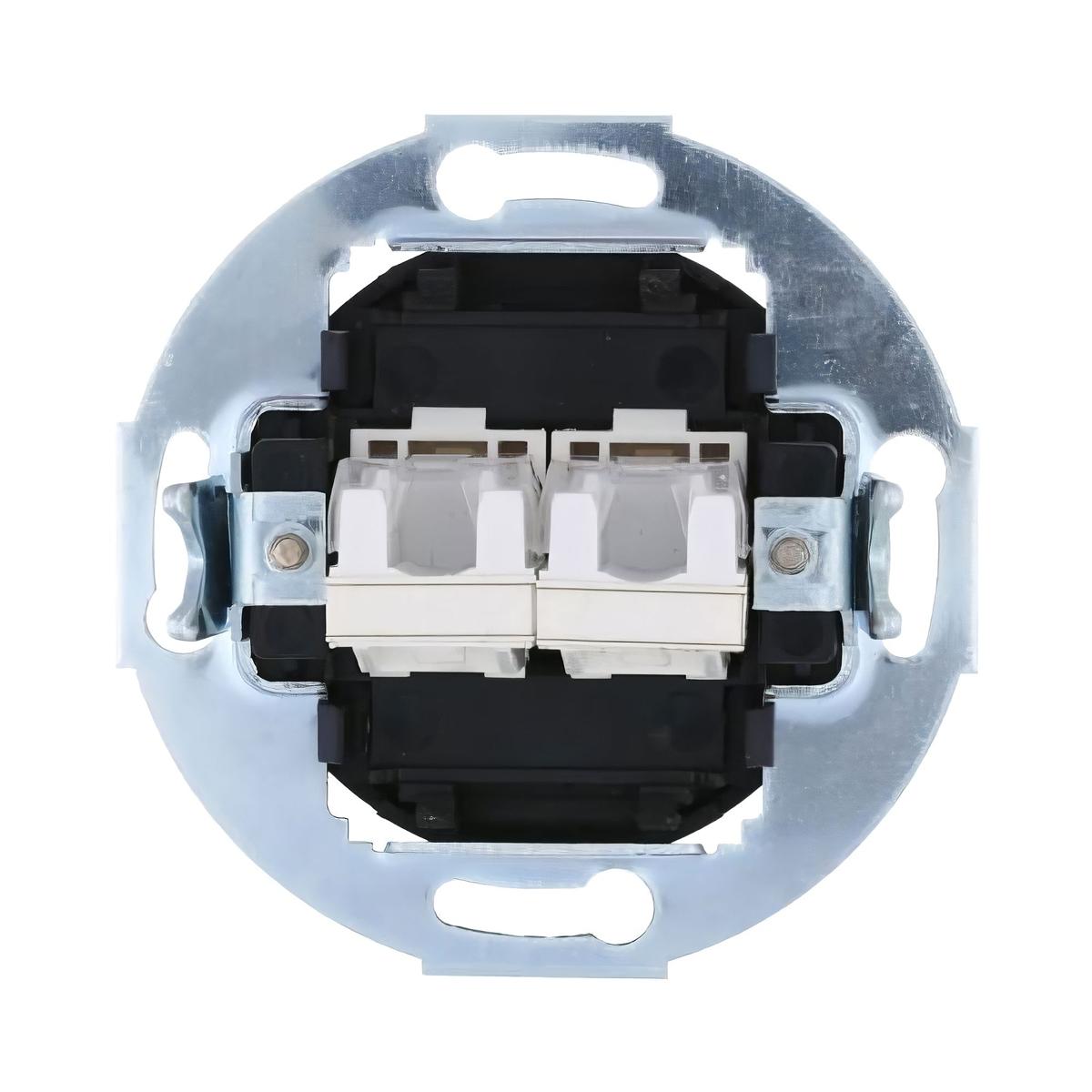 фото розетка lk studio телефонная 2хrj-12 с накладкой (черный) vintage 885908-1 | 220svet.ru