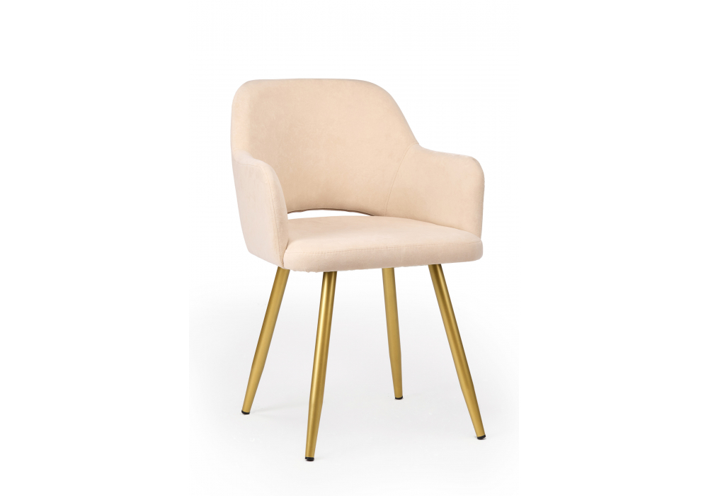 фото стул поворотный на металлокаркасе woodville эолин 360 бежевый (glory 03) / золотой 631718 | 220svet.ru