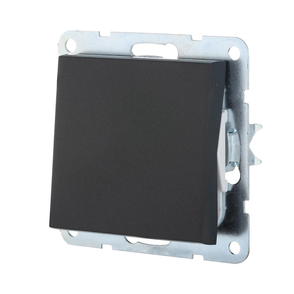 фото переключатель lk studio 1-кл., на 2 направления (схема 6) 16 a, 250 b (черный бархат) lk80 840308-1 | 220svet.ru