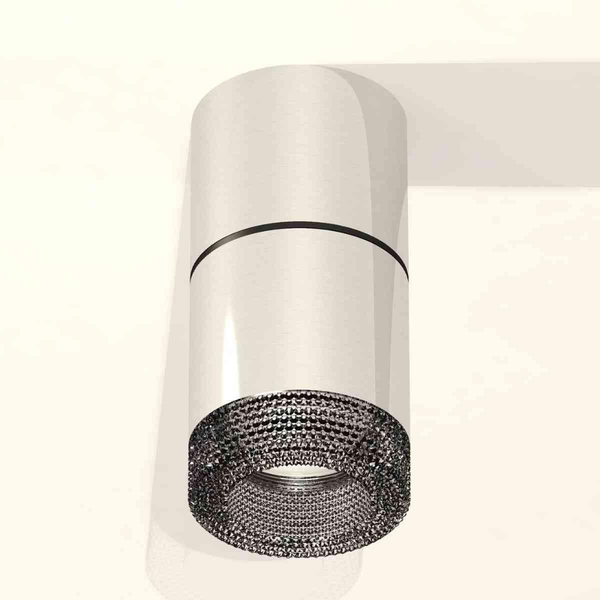 фото комплект накладного светильника ambrella light techno spot xs7405042 psl/bk серебро полированное/тонированный (c7405, a2071, c7405, n7192) | 220svet.ru