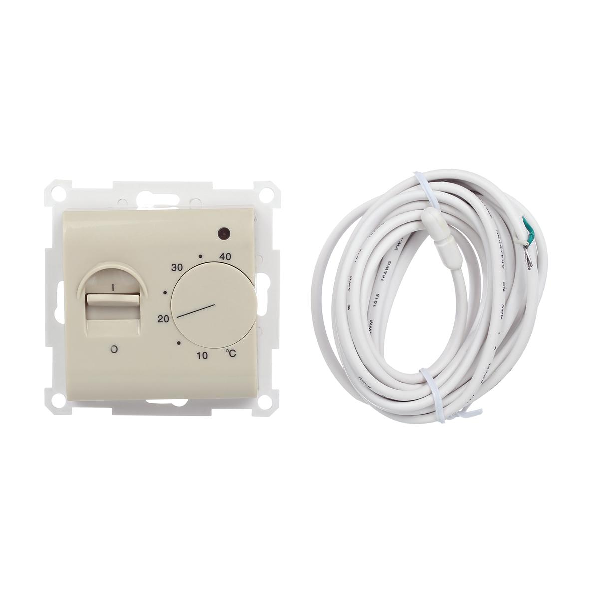 фото терморегулятор lk studio теплого пола в комплекте с сенсором (бежевый), lk60, lk80 867601-1 | 220svet.ru