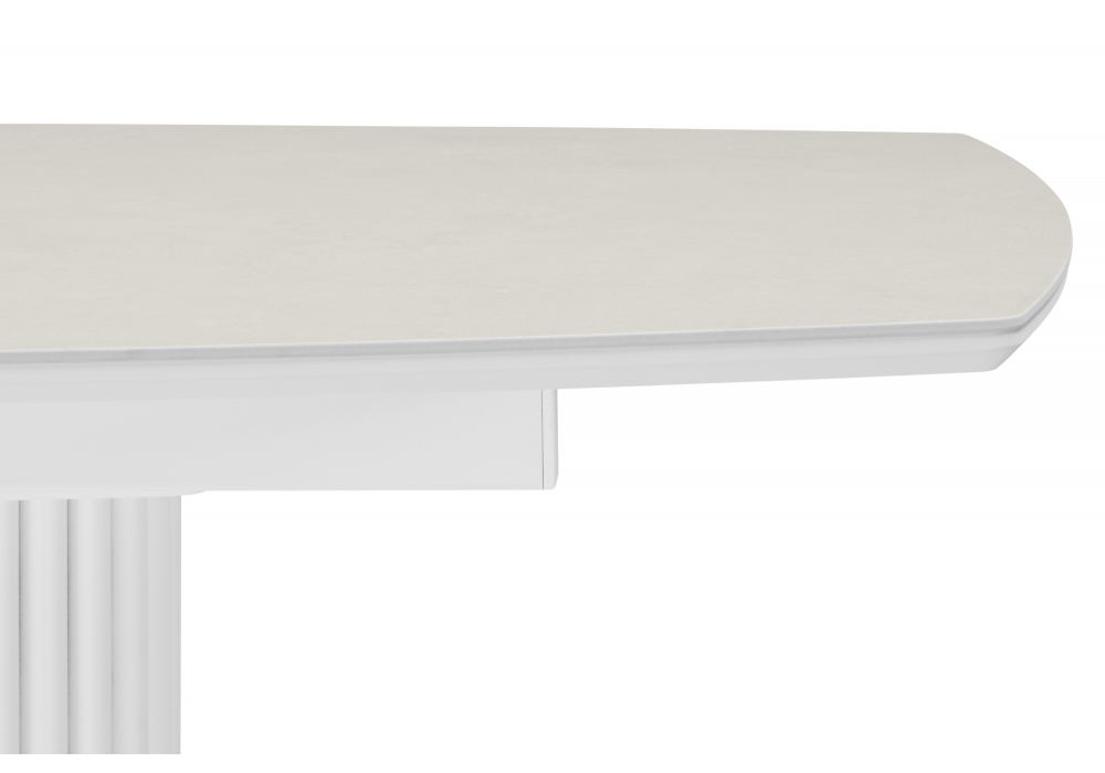 фото керамический стол 140(180)х80 раскладной woodville фестер carmen light grey / белый 664929 | 220svet.ru