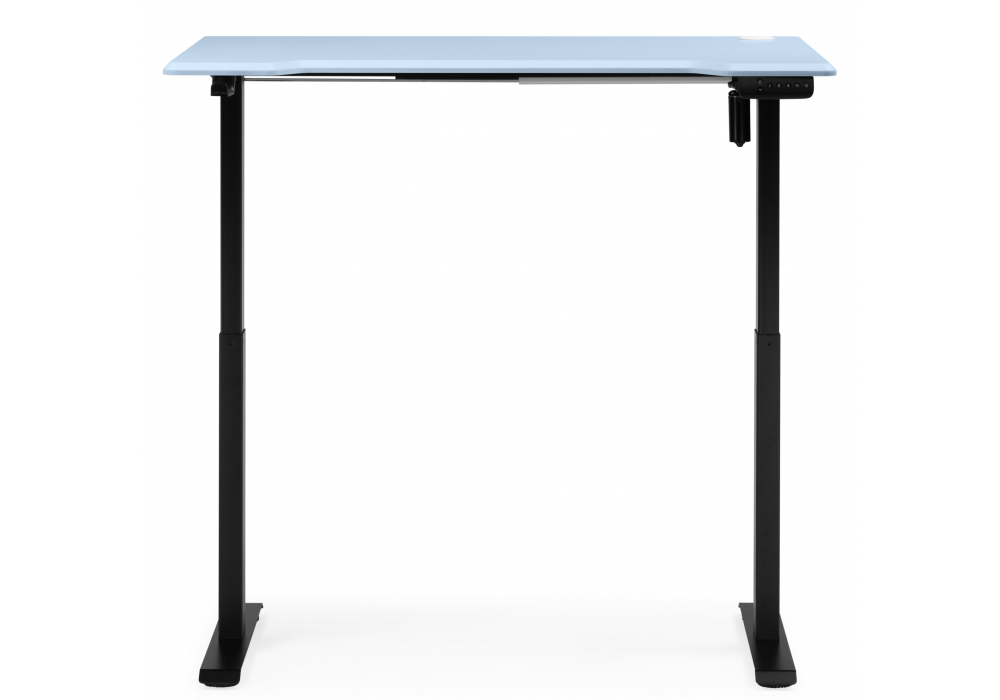 фото компьютерный стол регулируемый woodville маркос 120х75 голубой / черный 614594 | 220svet.ru