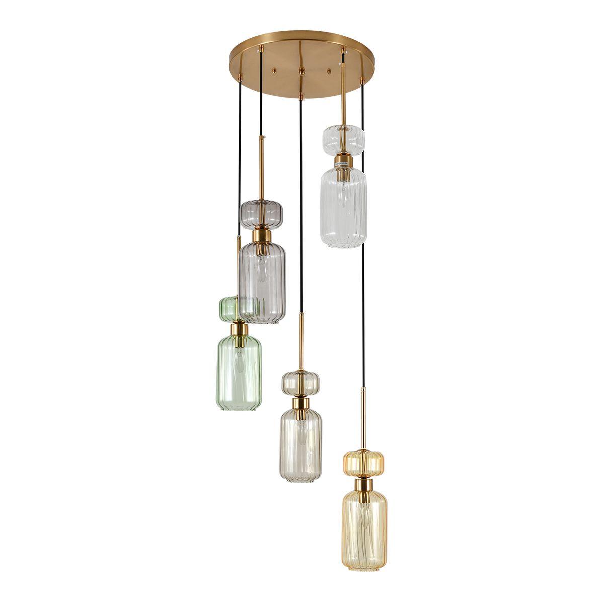 фото подвесная люстра escada 1141/5s cl/bg/gn/sm/am | 220svet.ru