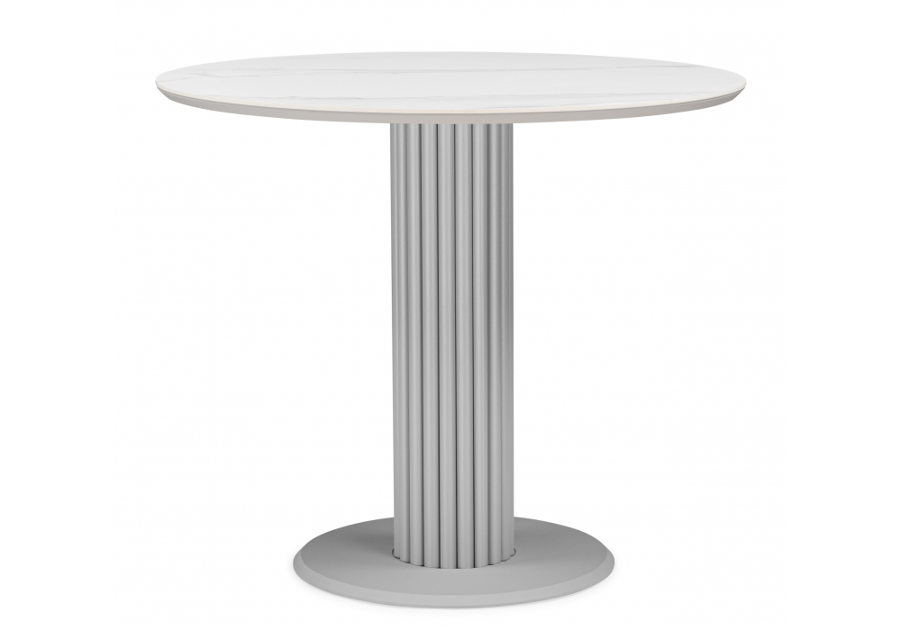 фото керамический стол woodville кэмерон 90 snow white / серый 664697 | 220svet.ru