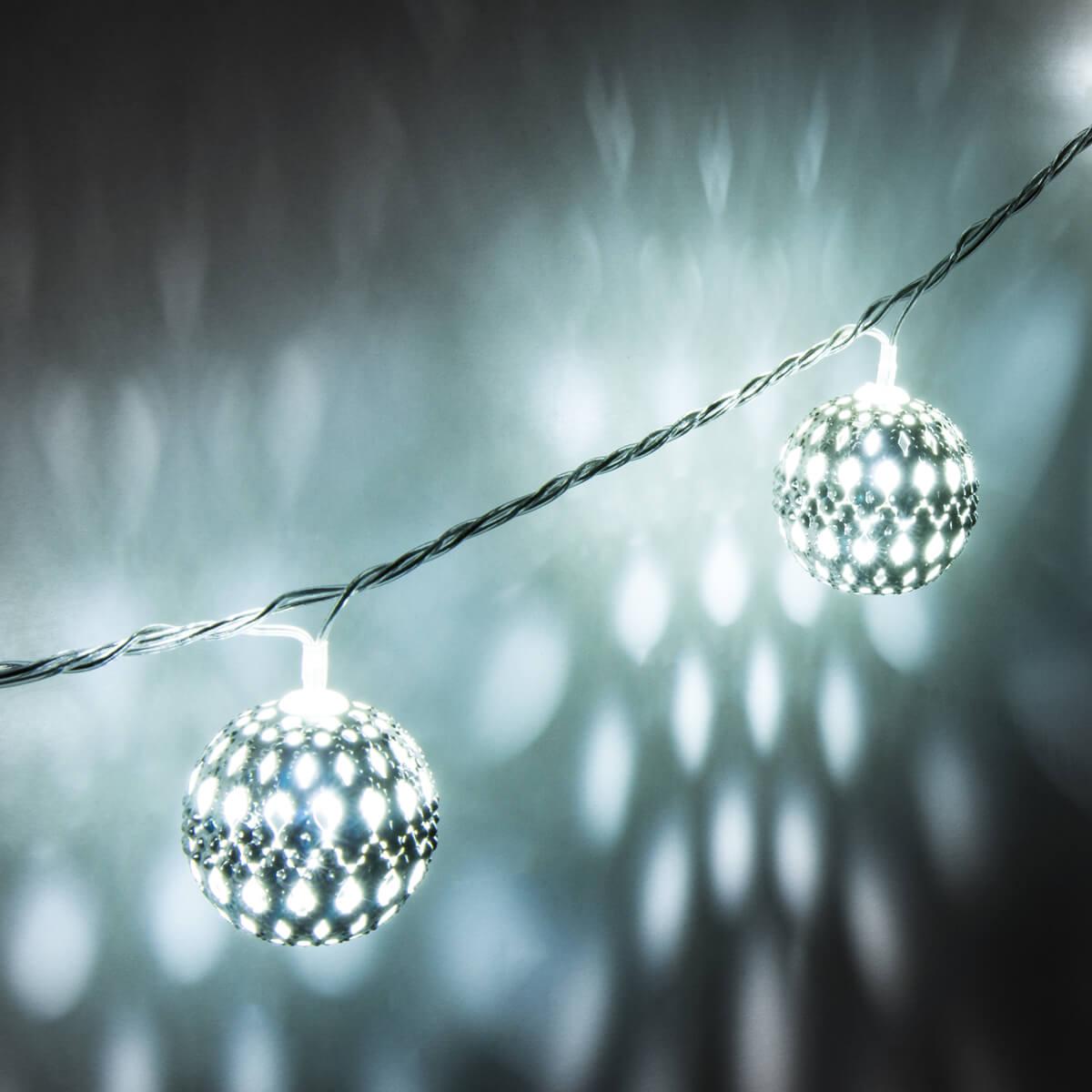 фото светодиодная гирлянда eurosvet нить 230v 400-003 хром/белый с эффектом мерцания | 220svet.ru