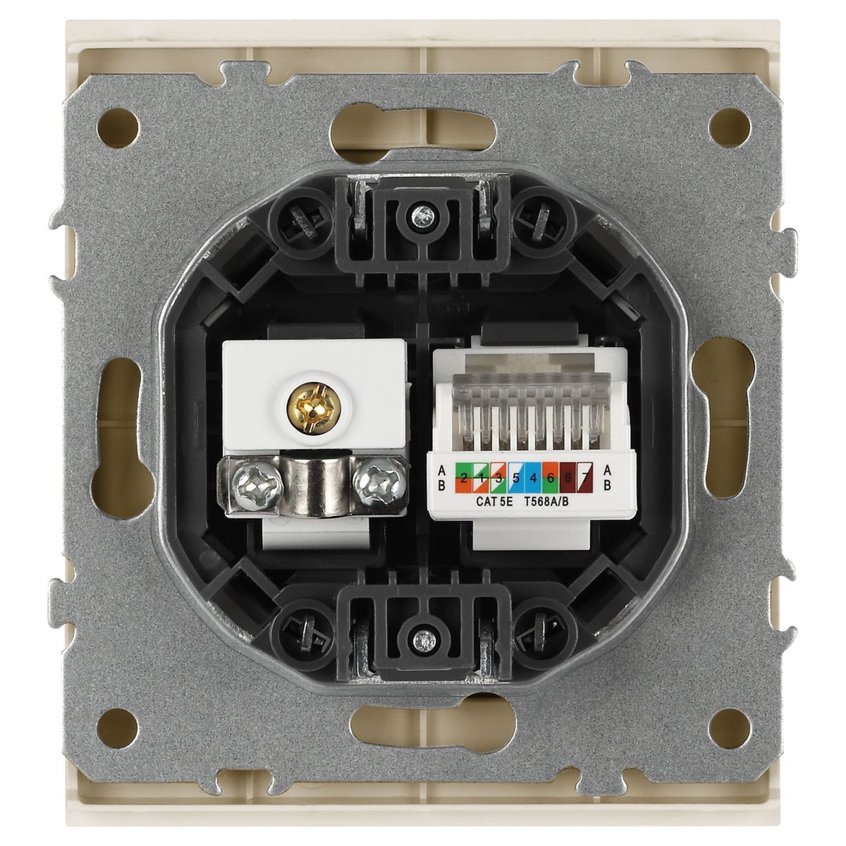 фото розетка эра arktik 16-3110-04 комбинированная rj45+tv шампань б0070497 | 220svet.ru