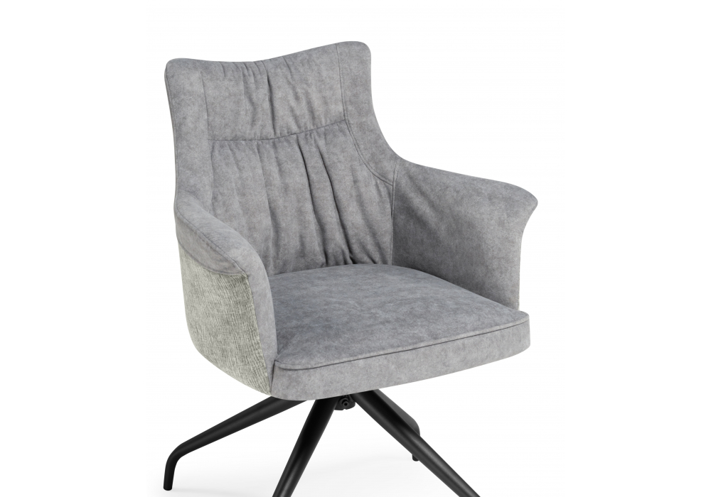 фото стул крутящийся на металлокаркасе woodville kaser 360 grey / black 15841 | 220svet.ru