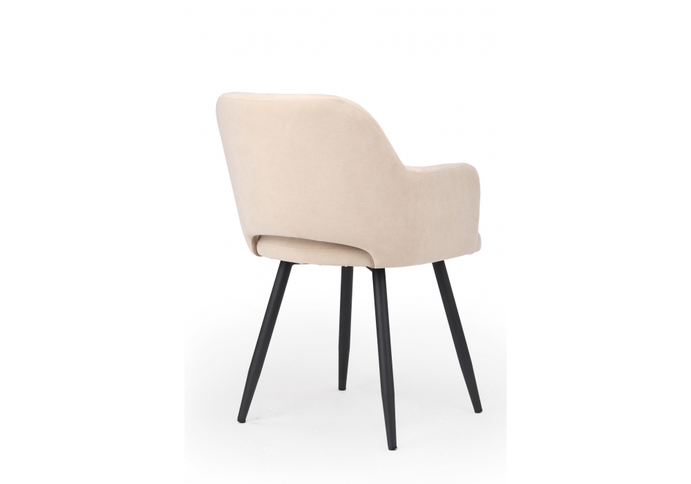 фото стул на металлокаркасе woodville эолин бежевый (glory 03) / черный 631711 | 220svet.ru