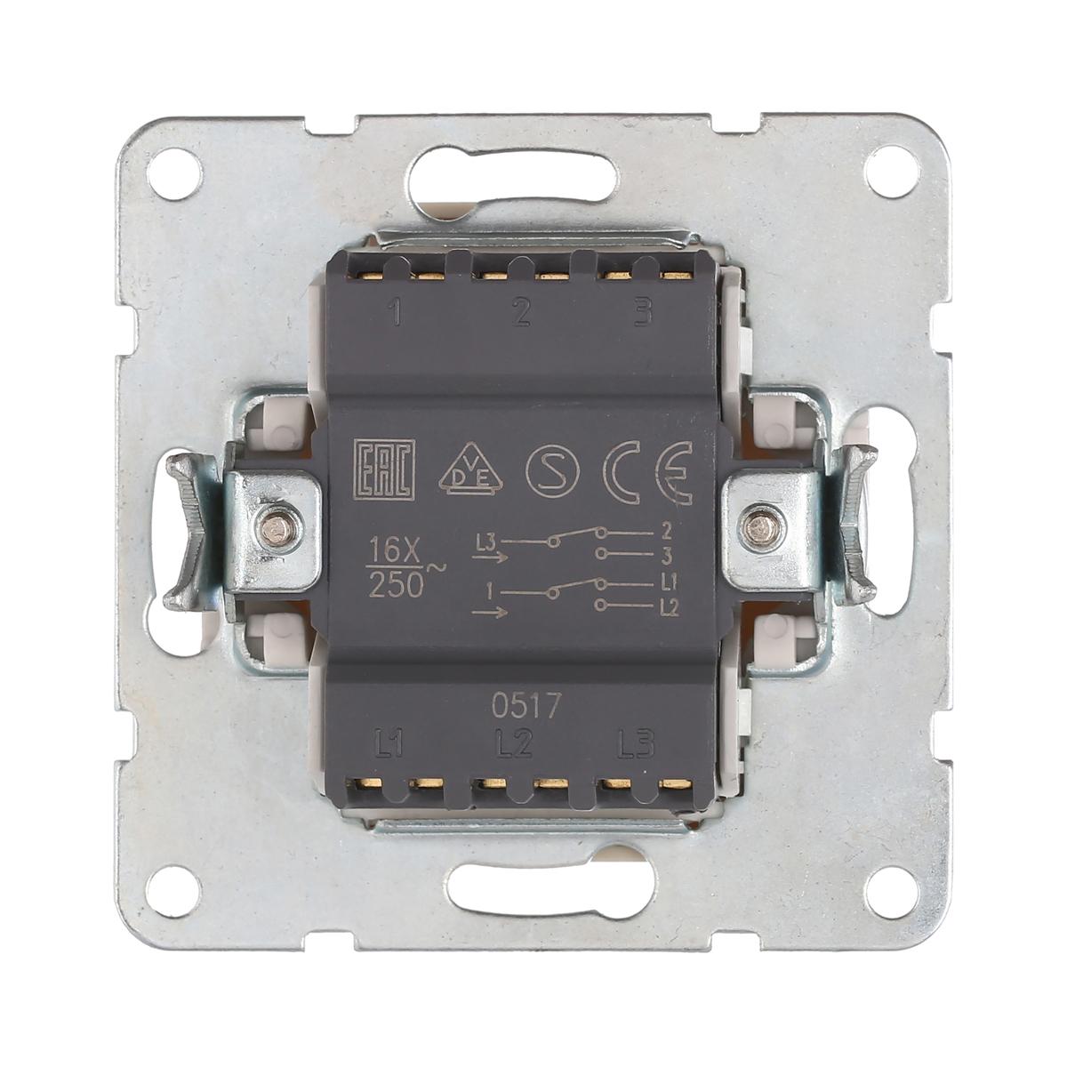 фото переключатель lk studio 2-кл., с двух мест (схема 6+6) 16 a, 250 b (бежевый) lk60 861301-1 | 220svet.ru