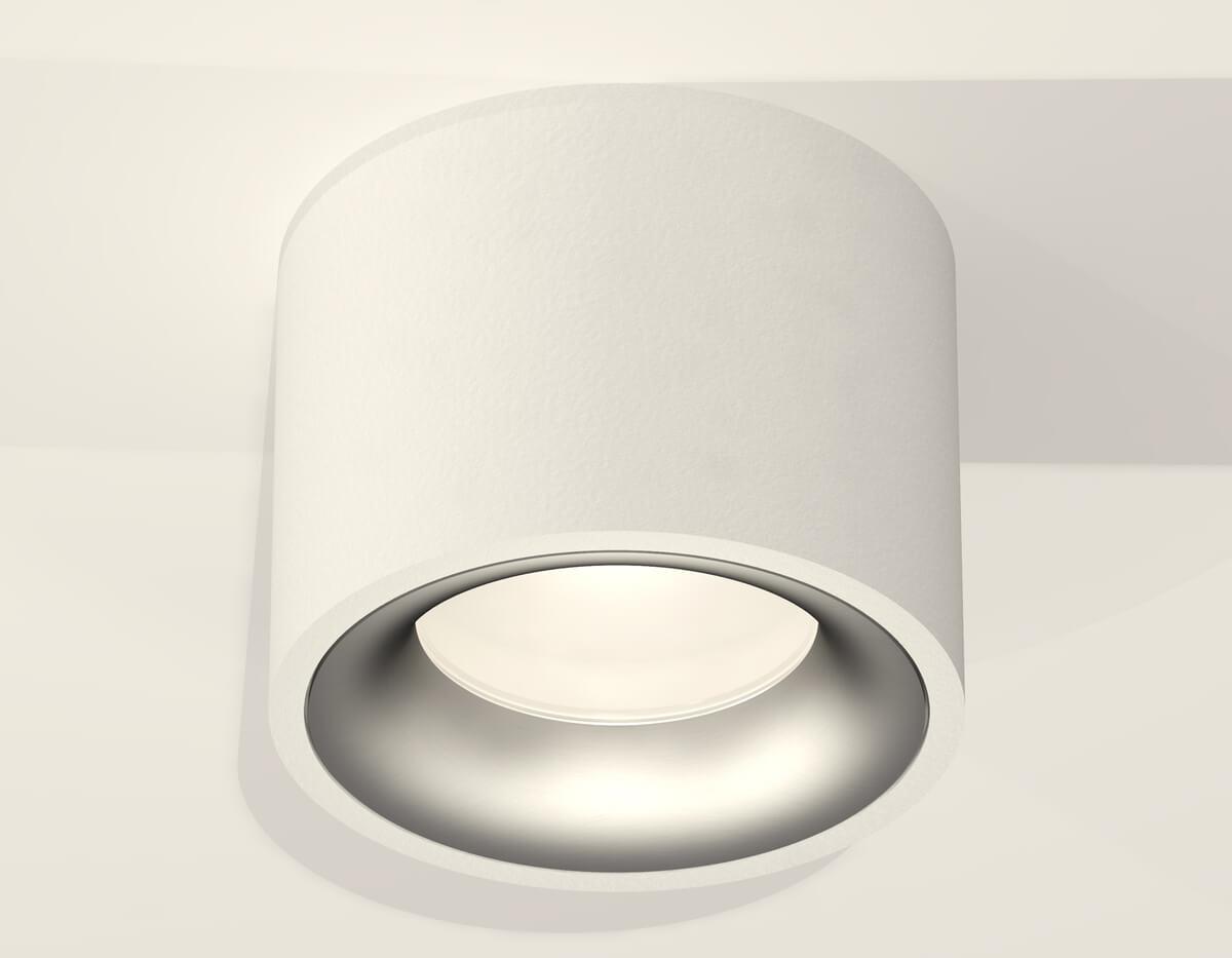 фото комплект накладного светильника ambrella light xs7510023 swh/mch белый песок/хром матовый (c7510, n7013) | 220svet.ru