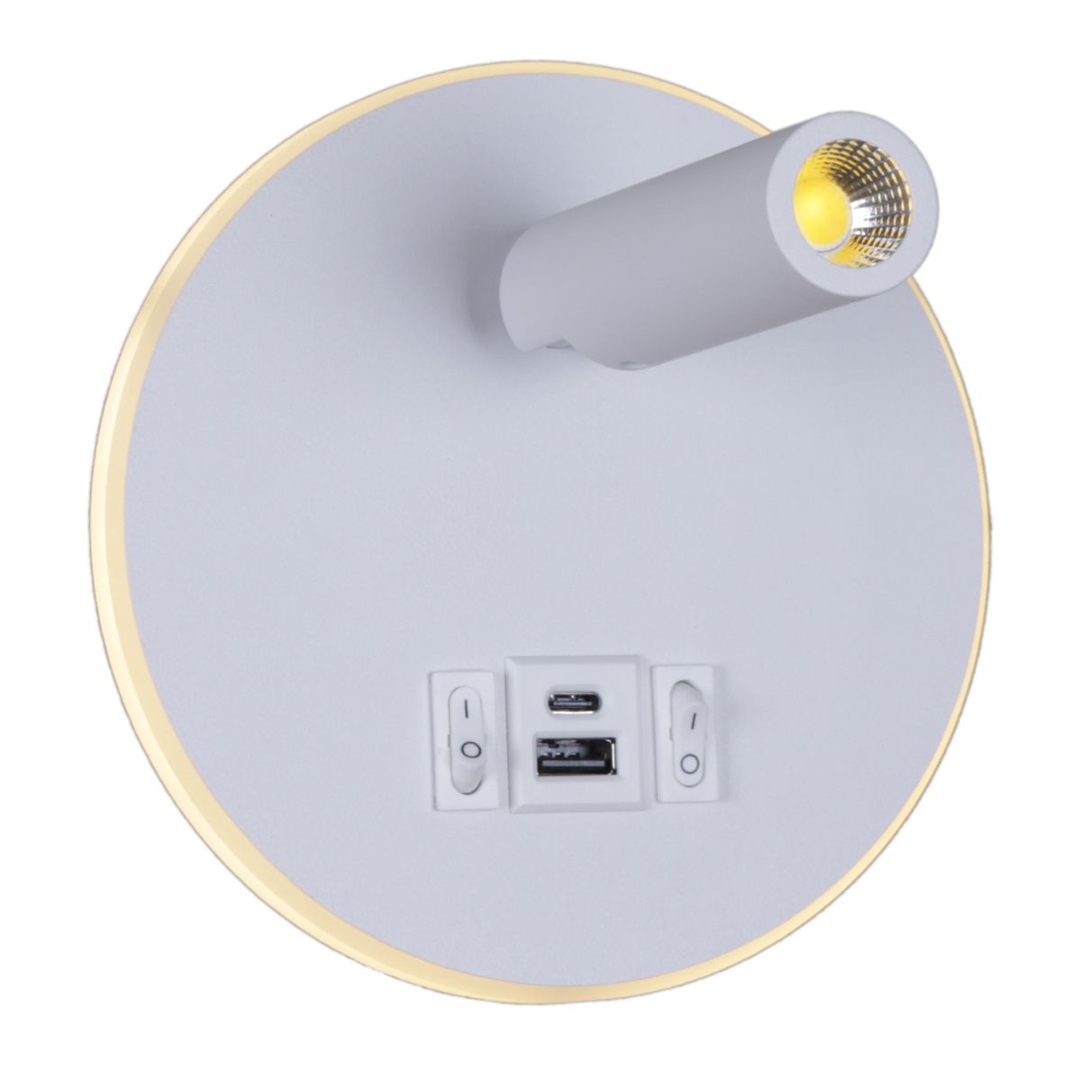 фото настенный светодиодный светильник reluce 86203-9.2-001kt led12w+usb wt | 220svet.ru
