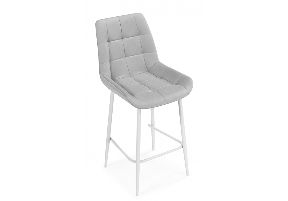 фото барный стул поворотный woodville челси 360 светло-серый (zd 960) / белый 632546 | 220svet.ru