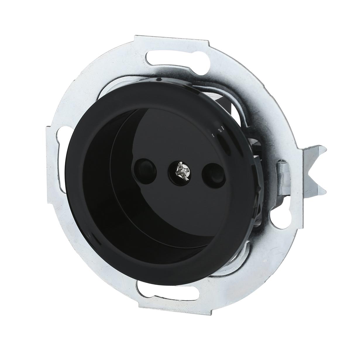 фото розетка lk studio без з/к, со шторками (черный) lk vintage 883308-1 | 220svet.ru