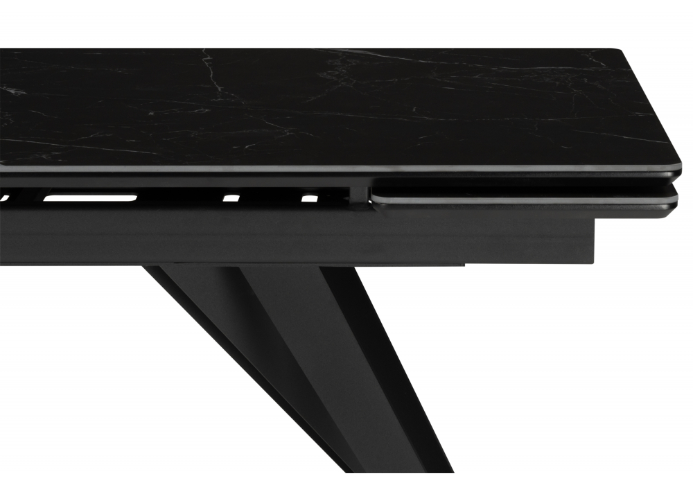 фото керамический стол раскладной woodville дарвин 160(220)х89 черный мрамор 626047 | 220svet.ru