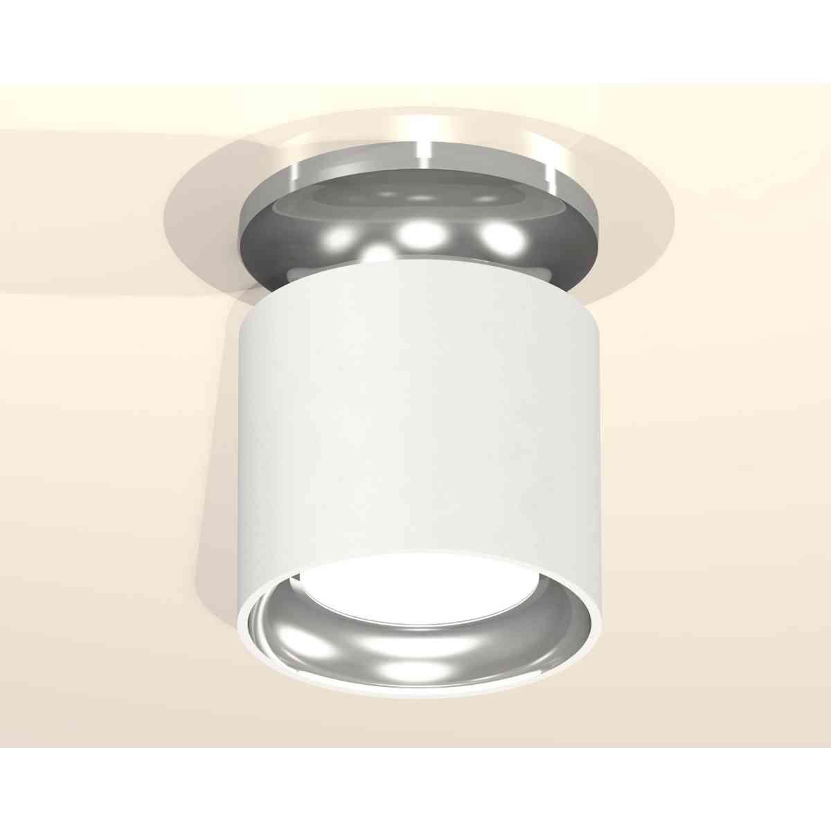 фото комплект накладного светильника ambrella light techno spot xs7401103 swh/psl белый песок/серебро полированное (n7927, c7401, n7022) | 220svet.ru