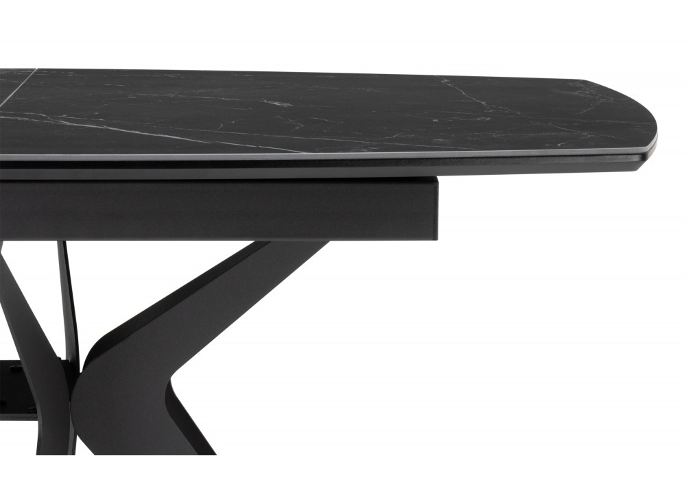 фото керамический стол раскладной 140(180)х80 woodville риполь черный 612883 | 220svet.ru