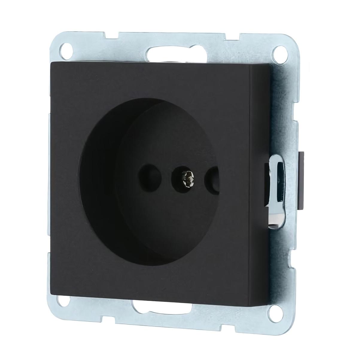 фото розетка lk studio без з/к, со шторками (черный бархат) lk80 843308-1 | 220svet.ru