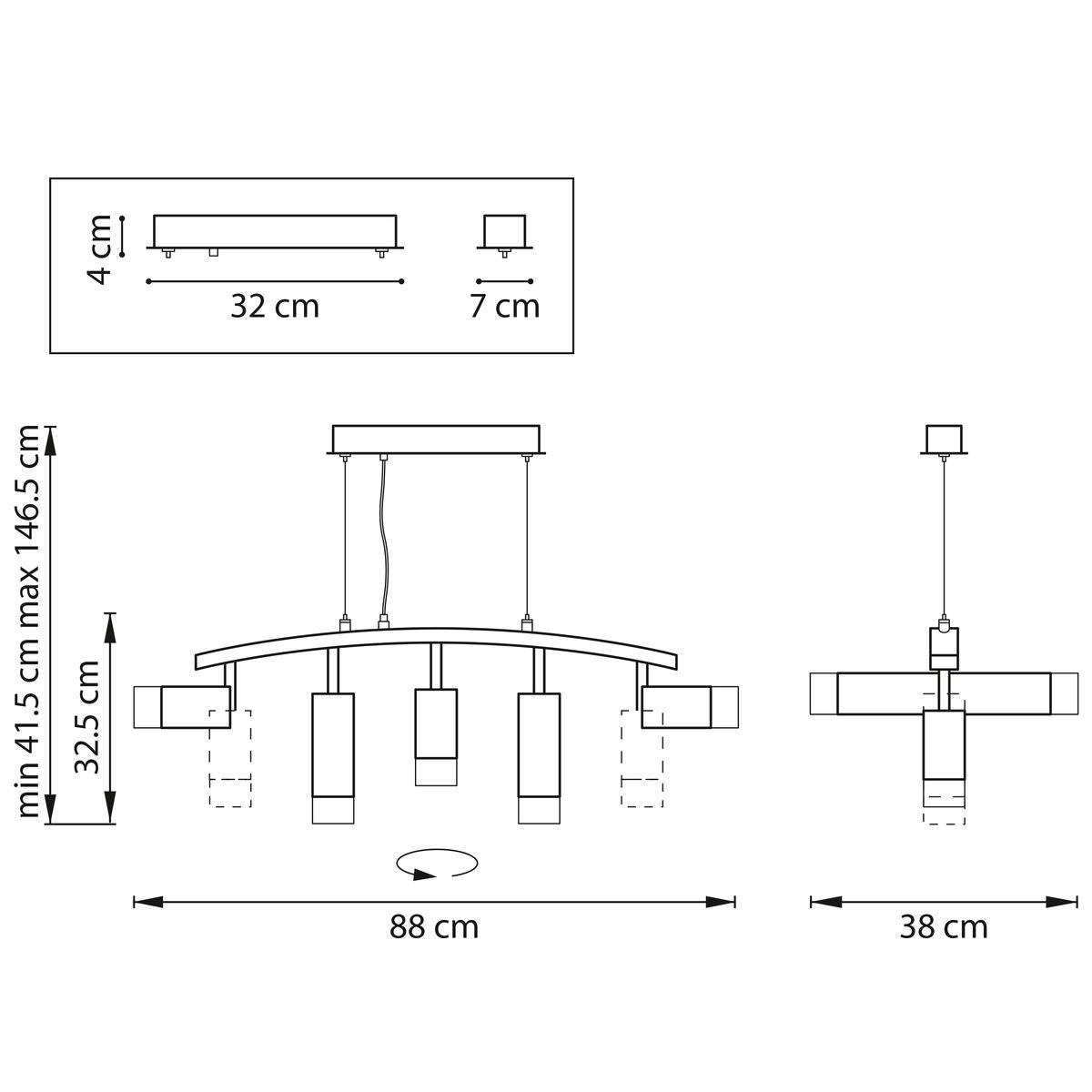 фото подвесная люстра lightstar rullo (571735+214436-3+214487-2+202431-5) lr7353638721 | 220svet.ru