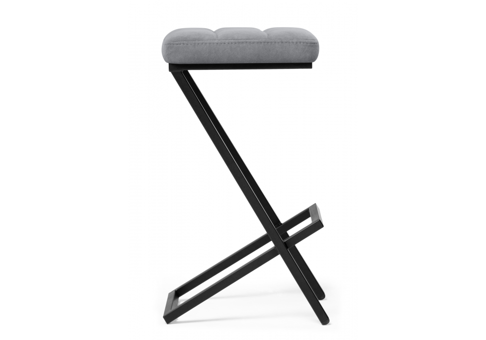 фото барный стул woodville амаури микровелюр катания сильвер / черный 664655 | 220svet.ru