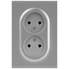 Миниатюра фото розетка эра arktik 16-2107-03 без заземления двойная 2x2p 16а-250в алюминий б0071683 | 220svet.ru