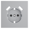Миниатюра фото накладка для розетки с заземлением и защитными шторками, с usb a+a voltum s70 vls000916 (серый) | 220svet.ru