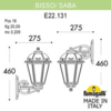 Миниатюра фото светильник уличный настенный fumagalli bisso/saba k22.131.000.bye27 | 220svet.ru