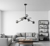 Миниатюра фото потолочная люстра на штанге delight collection 9303p-6 black/smoky | 220svet.ru