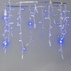 Миниатюра фото гирлянда бахрома с колпачком 3,2 x 0,9 м синяя с мерцанием белого диода 220в, 168 led,  провод прозрачный пвх, ip65 ltc pil180blwcap-10-2b | 220svet.ru