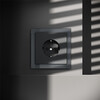 Миниатюра фото розетка встраиваемая с заземлением и защитными шторками, 16а voltum s70 vls040207 (графит) | 220svet.ru