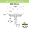 Миниатюра фото садово-парковый фонарь fumagalli artu bisso/g300 3l g30.158.s30.wze27 | 220svet.ru