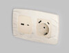 Миниатюра фото лицевая панель для розетки с/з со шторками 2usb a+c ambrella volt quant omega op3300 | 220svet.ru