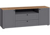 Миниатюра фото тв-тумба woodville опра серый графит / дуб золотой craft 676803 | 220svet.ru