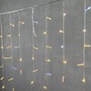 Миниатюра фото гирлянда бахрома с колпачком 3,2 x 0,9 м тепло-белая с мерцанием белого диода 220в, 168 led, провод прозрачный пвх, ip65 ltc pil180blwcap-10-2ww | 220svet.ru