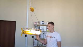 Миниатюра фото подвесная люстра самолет "желтый планер" | 220svet.ru